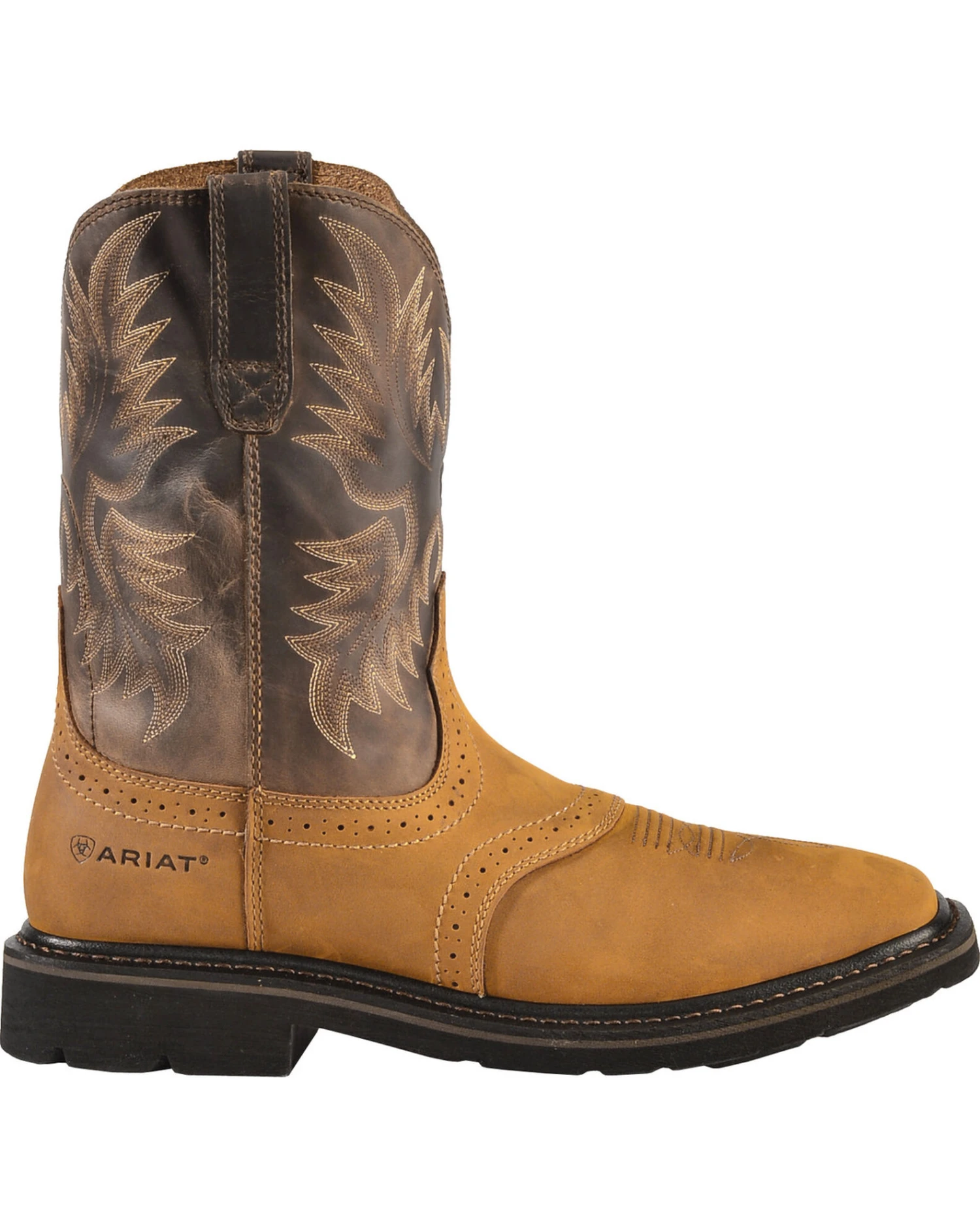 Ariat Men's 10" Sierra Pull On Western Work Boots - Square Toe 4 Ariat Men's 10" Sierra Pull On Western Work Boots - Square Toe - Image 2