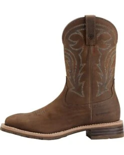 Ariat Hybrid Rancher Waterproof Pull On Work Boots - Square Toe -Pro Boots Shop 030692 41 D1