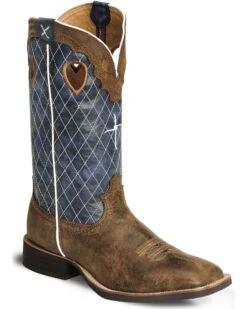 Twisted X Men's Distressed Ruff Stock Western Boots - Broad Square Toe