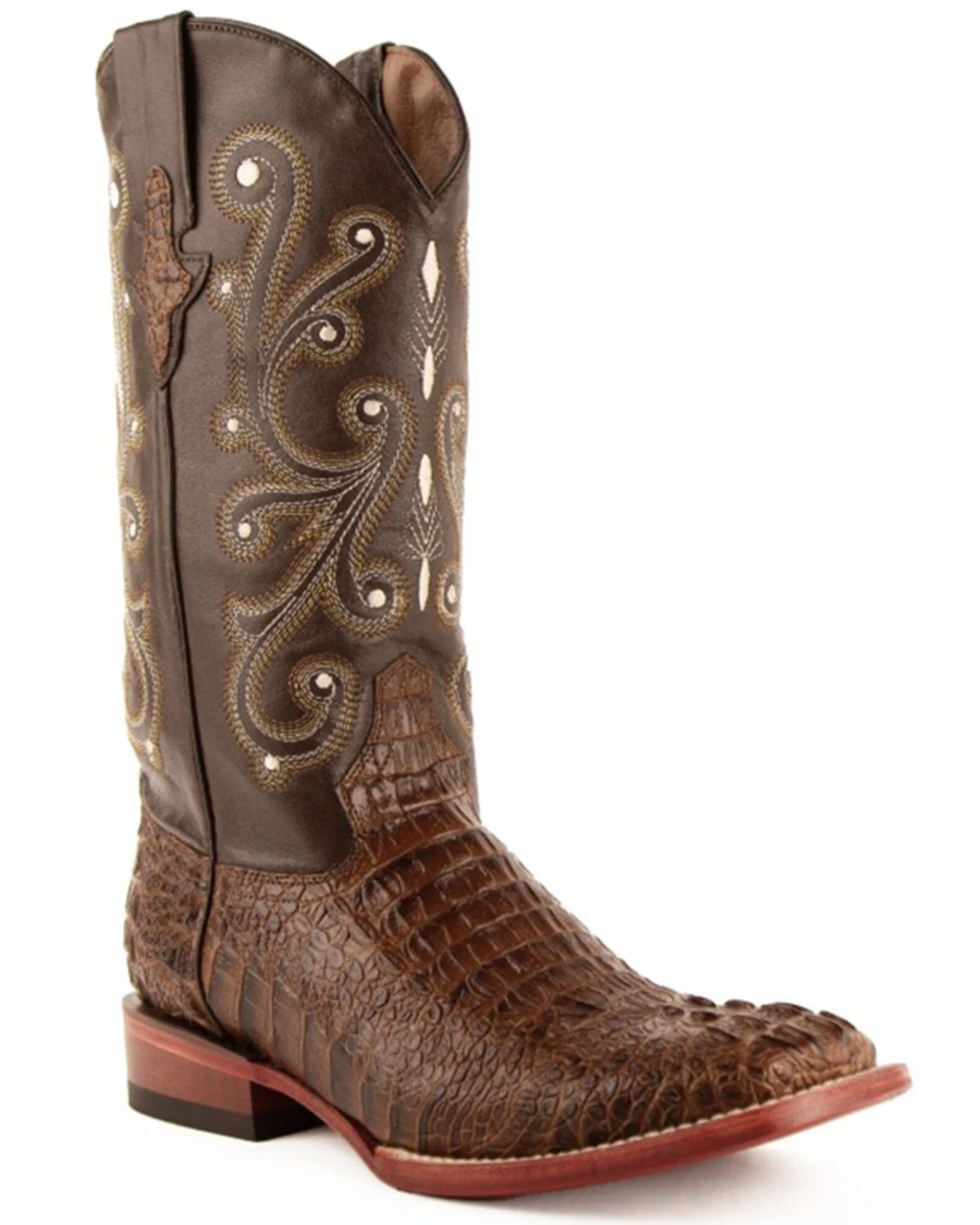 Ferrini Men's Caiman Croc Print Western Boots - Broad Square Toe 3 Ferrini Men's Caiman Croc Print Western Boots - Broad Square Toe
