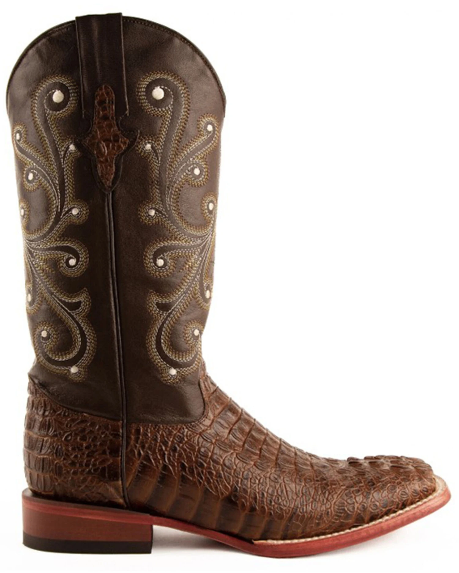 Ferrini Men's Caiman Croc Print Western Boots - Broad Square Toe 5 Ferrini Men's Caiman Croc Print Western Boots - Broad Square Toe - Image 3