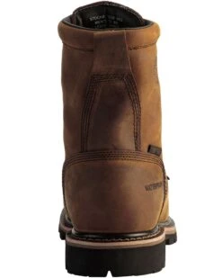 Justin Men's Pulley Waterproof MetGuard 8" Lace-Up Work Boots - Composite Toe -Pro Boots Shop 050D00 41 BK