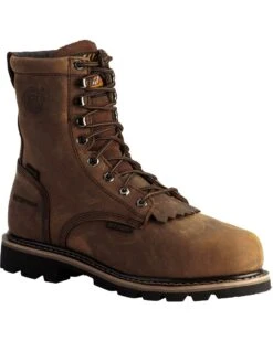 Justin Men's Pulley Waterproof MetGuard 8" Lace-Up Work Boots - Composite Toe