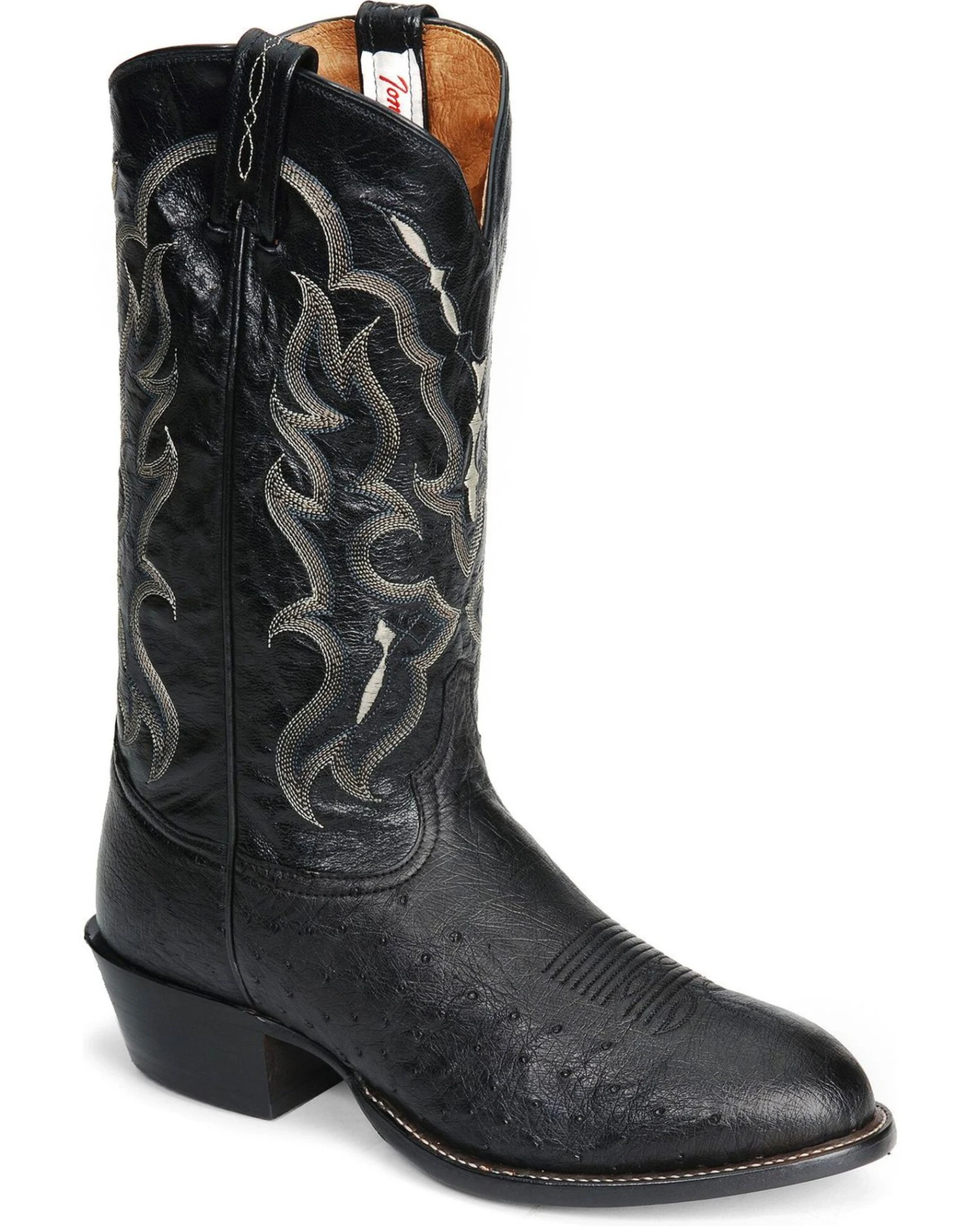 Tony Lama Men's Smooth Ostrich Western Boots - Round Toe 3 Tony Lama Men's Smooth Ostrich Western Boots - Round Toe