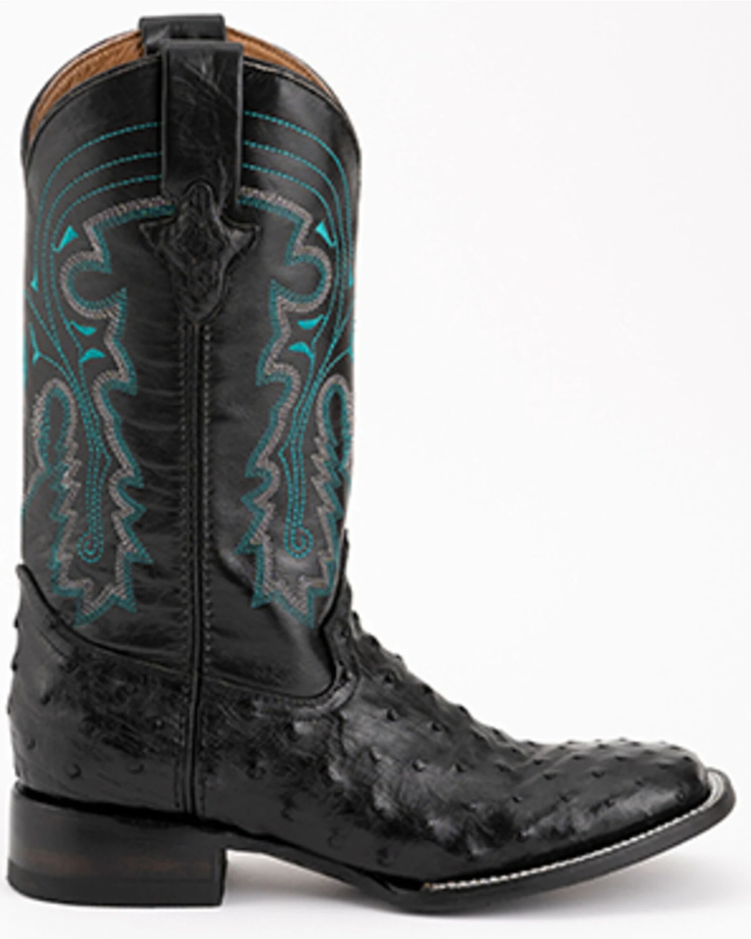 Ferrini Men's Full-Quill Ostrich Embroidered Western Boots - Broad Square Toe 4 Ferrini Men's Full-Quill Ostrich Embroidered Western Boots - Broad Square Toe - Image 2