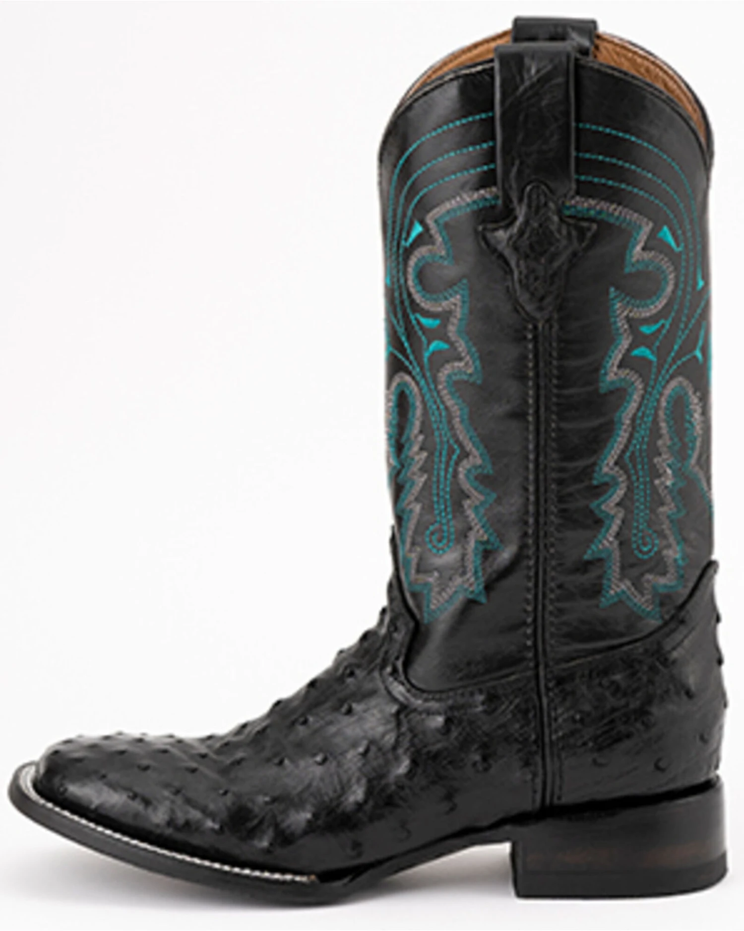 Ferrini Men's Full-Quill Ostrich Embroidered Western Boots - Broad Square Toe 5 Ferrini Men's Full-Quill Ostrich Embroidered Western Boots - Broad Square Toe - Image 3