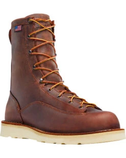 Danner Men's Brown Bull Run 8" Work Boots - Plain Toe