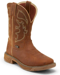 Justin Men's Stampede Rush Waterproof Western Work Boots - Steel Toe