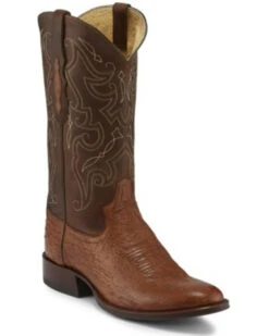 Tony Lama Men's Patron Saddle Exotic Smooth Western Boots - Round Toe