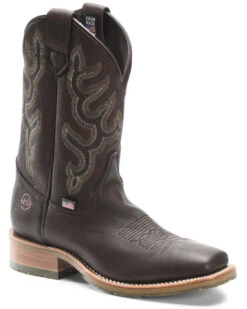 Double H Men's Dark Brown Elk Western Boots - Broad Square Toe
