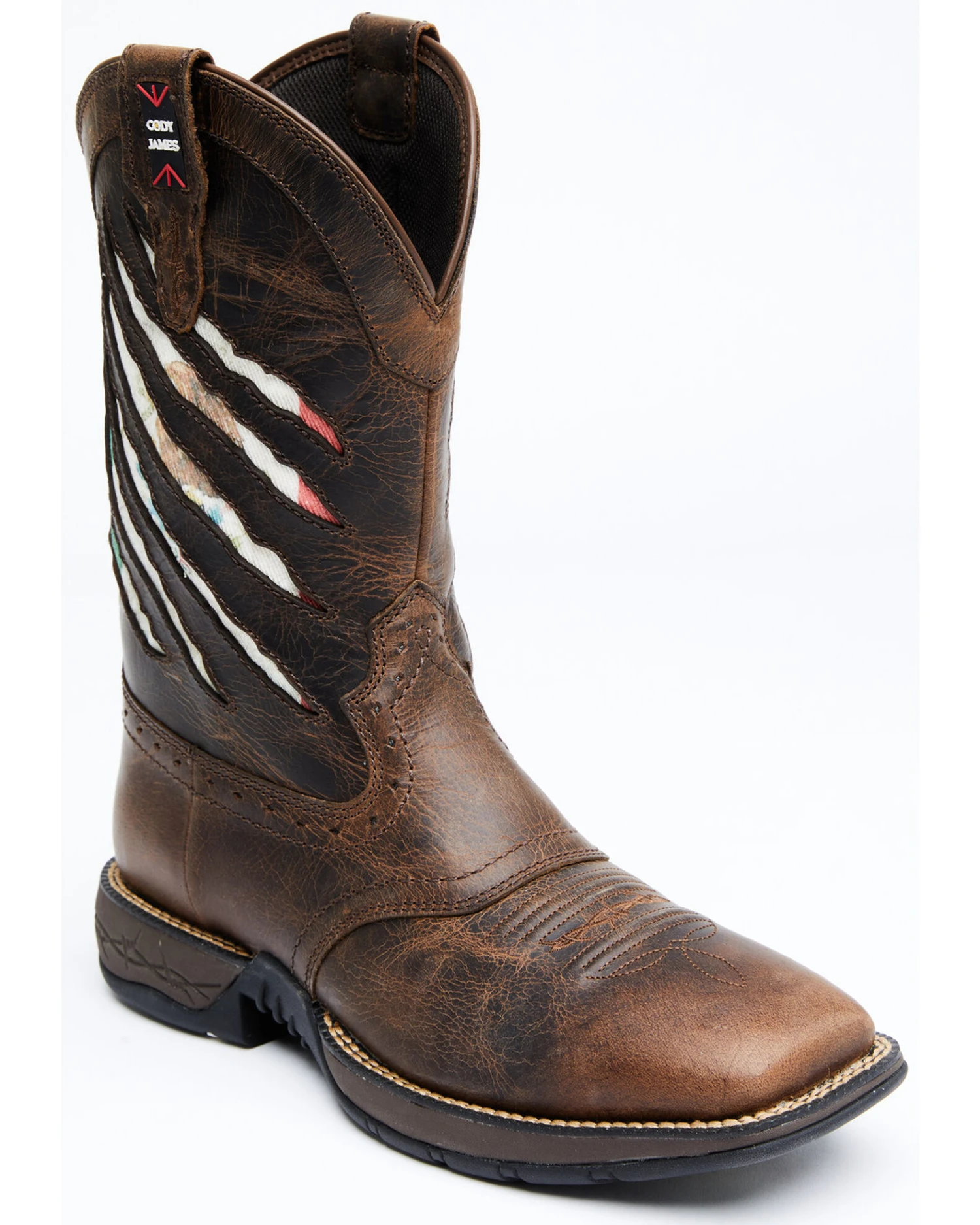 Brothers & Sons Men's Scratch Mexico Flag Lite Performance Western Boots - Broad Square Toe 3 Brothers & Sons Men's Scratch Mexico Flag Lite Performance Western Boots - Broad Square Toe