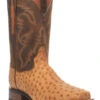 Dan Post Men's Kershaw Exotic Ostrich Skin Western Boots - Broad Square Toe