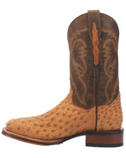 Dan Post Men's Kershaw Exotic Ostrich Skin Western Boots - Broad Square Toe -Pro Boots Shop 2000337937 280 P3