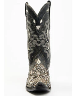 Corral Men's Exotic Python Skin Inlay Western Boots - Snip Toe -Pro Boots Shop 2000345254 944 P4