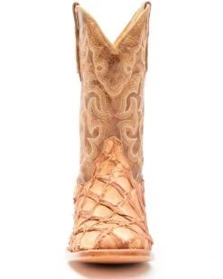 Cody James Men's Caramel Matte Pirarucu Exotic Western Boots - Broad Square Toe  -Pro Boots Shop 2000351586 255 P4