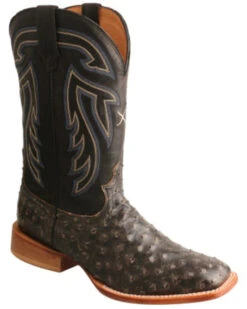 Twisted X Twistex X Men's Ruff Stock Fill-Quill Ostrich Vamp Exotic Western Boot - Broad Square Toe