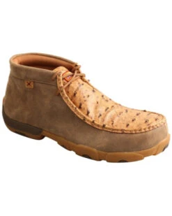 Twisted X Men's Exotic Full-Quill Ostrich Skin Work Shoes - Nano Composite Toe