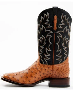 Cody James Men's Full Quill Cognac Ostrich Exotic Western Boots - Broad Square Toe  -Pro Boots Shop 2000359772 001 P3