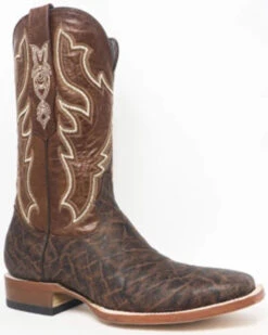 Tanner Mark Men's Exotic Elephant Print Western Boots - Broad Square Toe