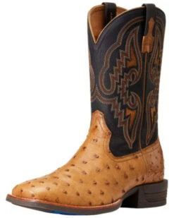 Ariat Men's Dagger Full-Quill Ostrich Exotic Western Boots - Broad Square Toe